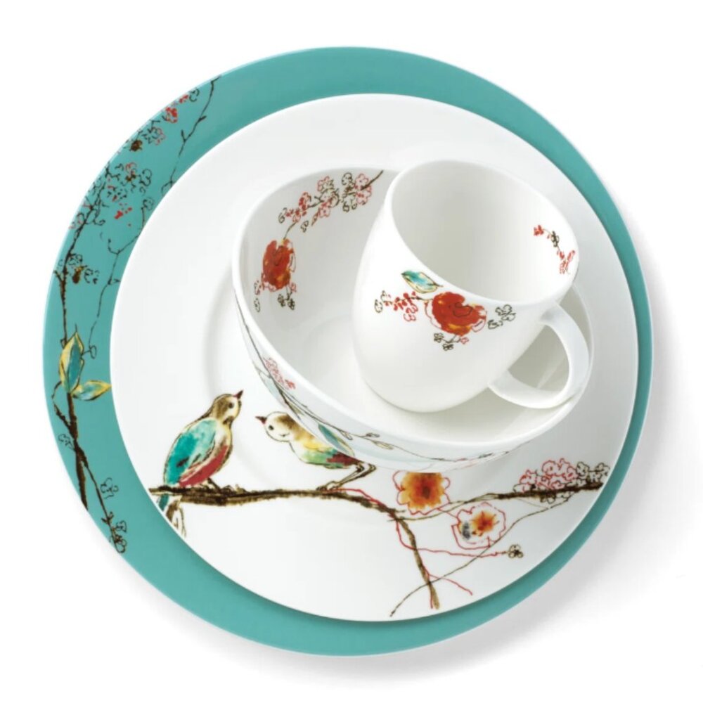 NEW Lenox Chirp White Porcelain 4 piece Serving Set